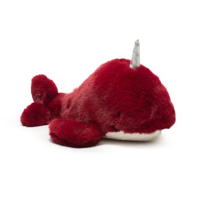 HuggleHounds Dog Toy - Red Narwhal Knottie