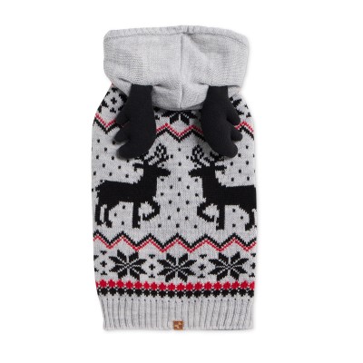 Hotel Doggy Pet Hoodie - Christmas Hoodie with Reindeer Antlers
