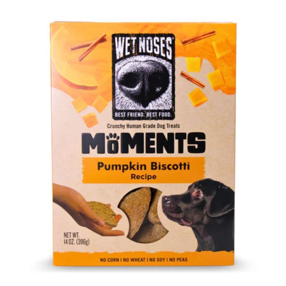 Wet Noses Moments Limited Ingredient Crunchy Dog Treats - Made with Human Grade Ingredients - Pumpkin Biscotti Recipe