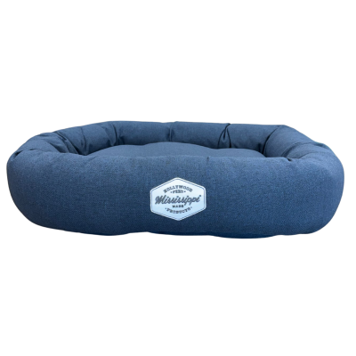 Mississippi Made Ultra Soft Donut Dog Bed - Washable Cover & Supportive Design for Comfort -Limited Edition Macarena Navy