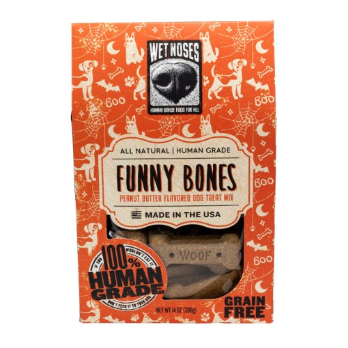 Wet Noses - Funny Bones Limited Ingredient Crunchy Dog Treats - Made with Human Grade Ingredients - Pumpkin & Peanut Butter Recipe