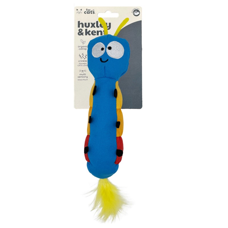 Huxley & Kent - Kittybelles Cat Toy – Large Plush Kicker with Catnip,  Crinkle & Feathers for Interactive Play & Exercise - Caterpillar
