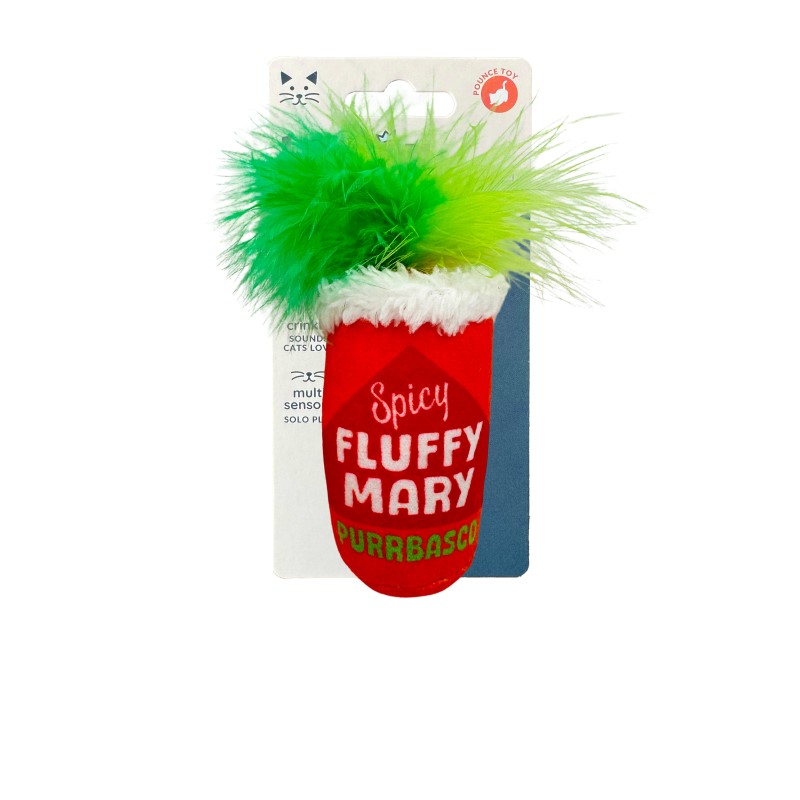Huxley & Kent - Kittybelles Cat Toy – Plush with Catnip,  Crinkle & Feathers for Interactive Play & Exercise - Fluffy Mary
