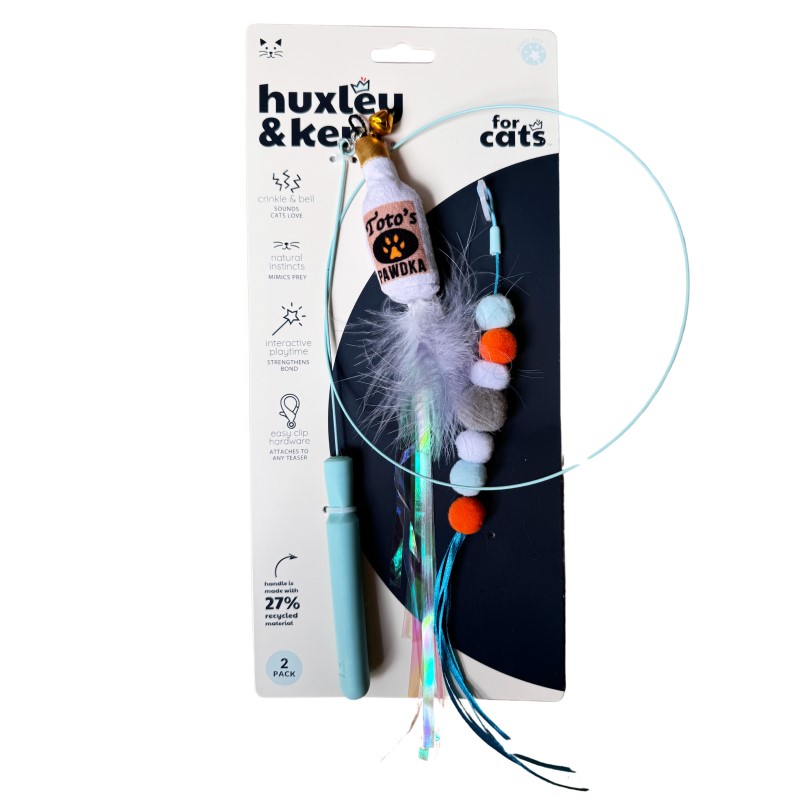 Huxley & Kent - Interactive Cat Toy for Play & Exercise - Toto's & Pom Poms Wand