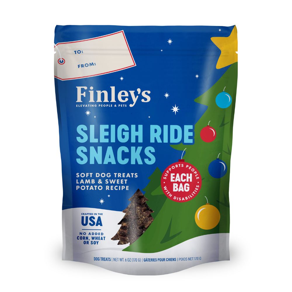 Finley's Sleigh Ride Snacks Soft Dog Treats - Grain Free & High Protein for Training & Rewards - Lamb & Sweet Potato Recipe
