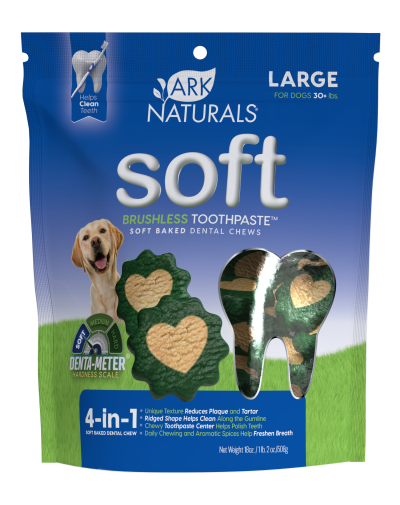 Ark Naturals - Soft Baked Dental Dog Treats - Soft Brushless Toothpaste for Large Dogs