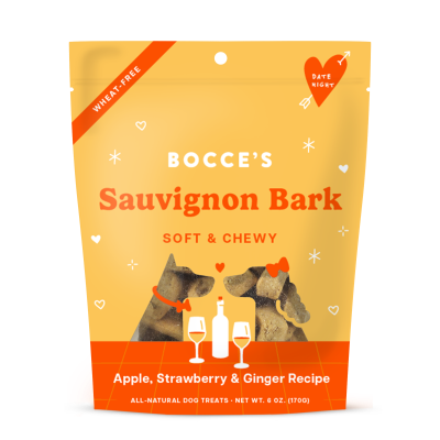 Bocce's Bakery - Soft & Chewy Dog Treats - Sauvignon Bark - Apple,  Strawberry,  & Ginger Recipe