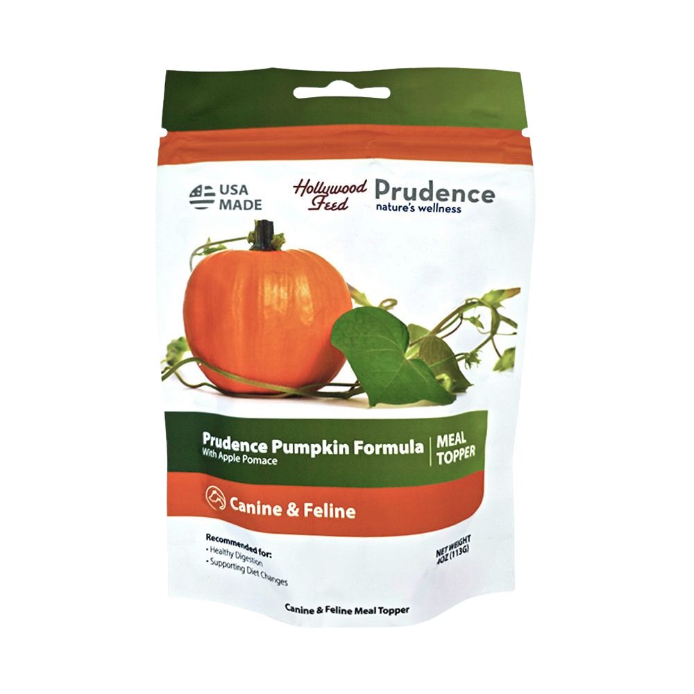 Prudence Dog & Cat Meal Topper Supplement - Digestive Health & Fiber Support - Pumpkin Formula with Apple Pomace