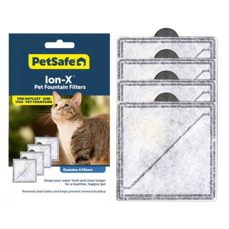 PetSafe on-X™ Pet Fountain Filters - Dual Filtration for Clean & Fresh Water-4 pack