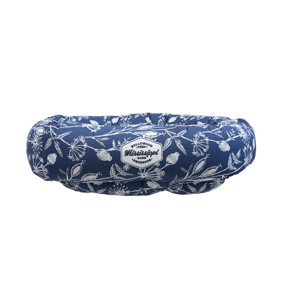 Hollywood Feed - Ultra Soft Donut Dog Bed - Daman Navy - XL