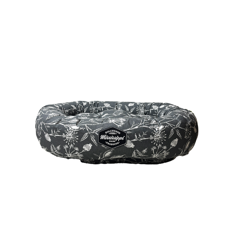 Mississippi Made Ultra Soft Donut Dog Bed - Washable Cover & Supportive Design for Comfort - Daman Gray