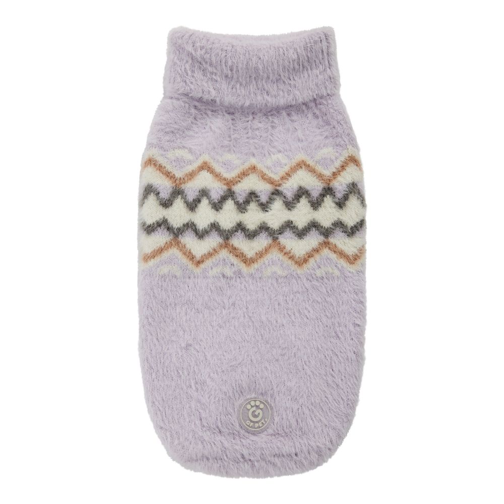 GF Pet Fuzzy Dog Sweater - Snuggly, Stylish & Comfortable Stretchy Fit - Lavender