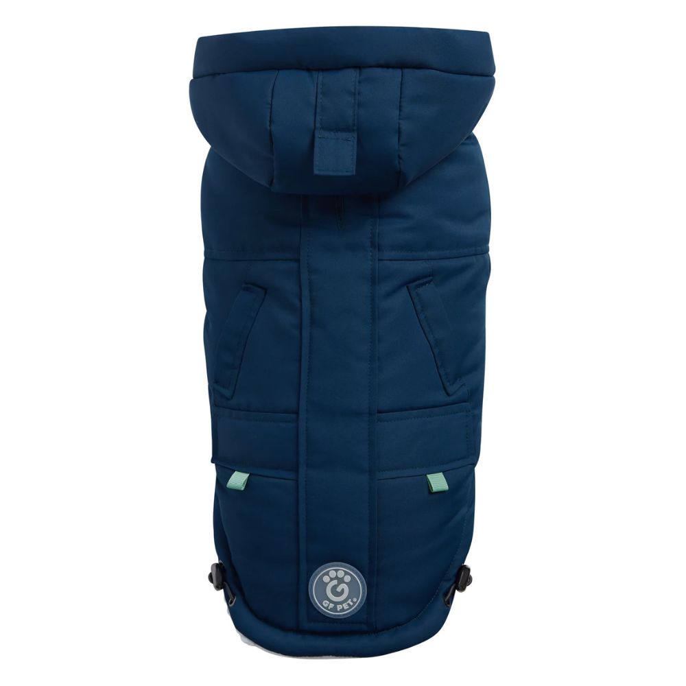 GF Pet Arctic Dog Parka - Water Repellent, Adjustable Elasto-Fit® & Cozy Sherpa Lining - Dark Teal