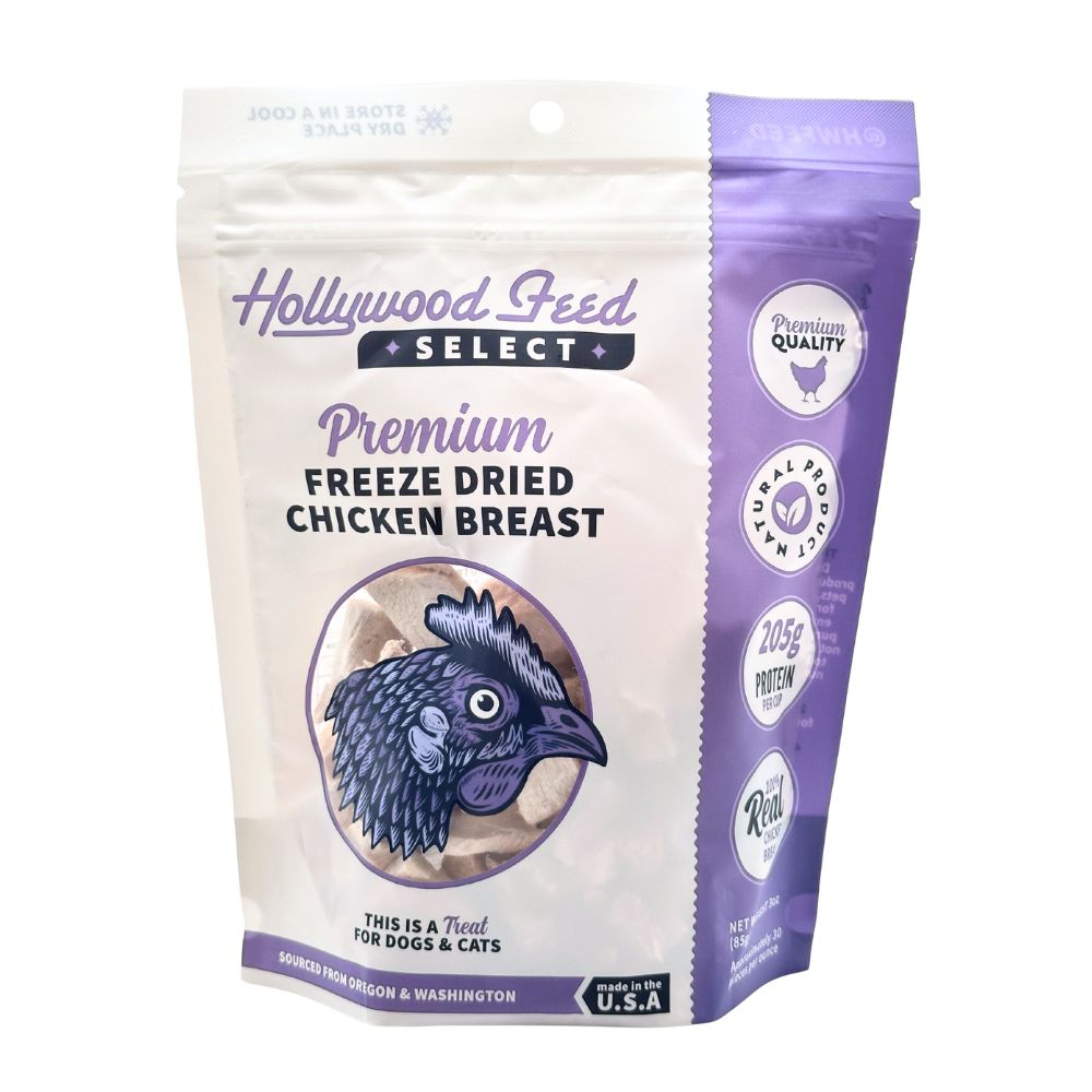 Hollywood Feed Select Freeze Dried Dog Cat Treat High Protein Single  Ingredient Chicken Breast