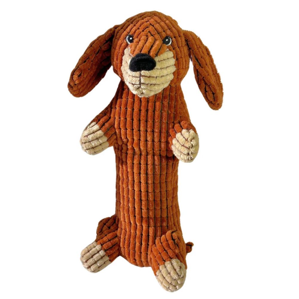 Patchwork - The Weens Plush Dog Toy – Soft & Long Lasting with Squeaker & Crinkle Ears – Meerkat Pro