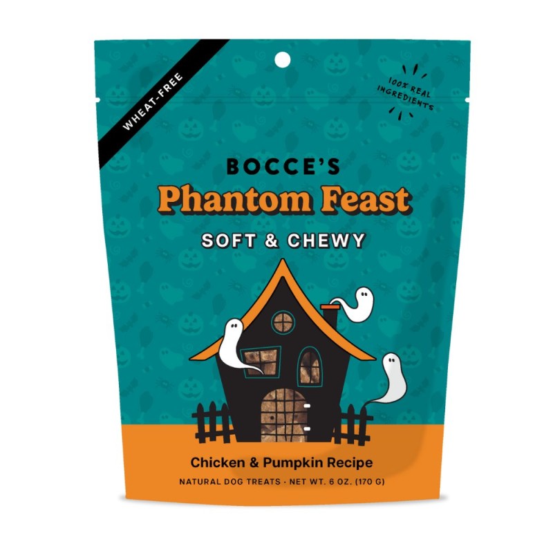 Bocce's Bakery Soft & Chewy Dog Treats - Chicken & Pumpkin Recipe - Phantom Feast