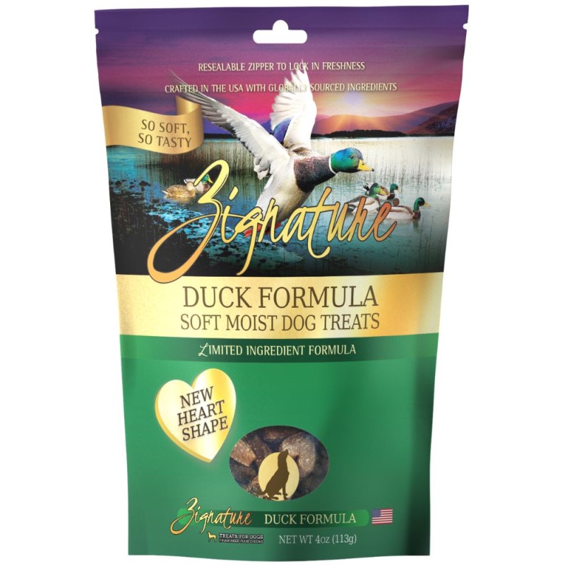 Zignature Soft Moist Dog Treats - Limited Ingredient Training Rewards - Duck Formula