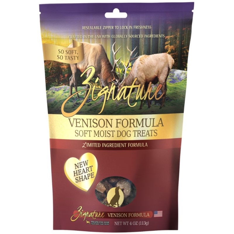 Zignature Soft Moist Dog Treats - Limited Ingredient Training Rewards - Venison Formula