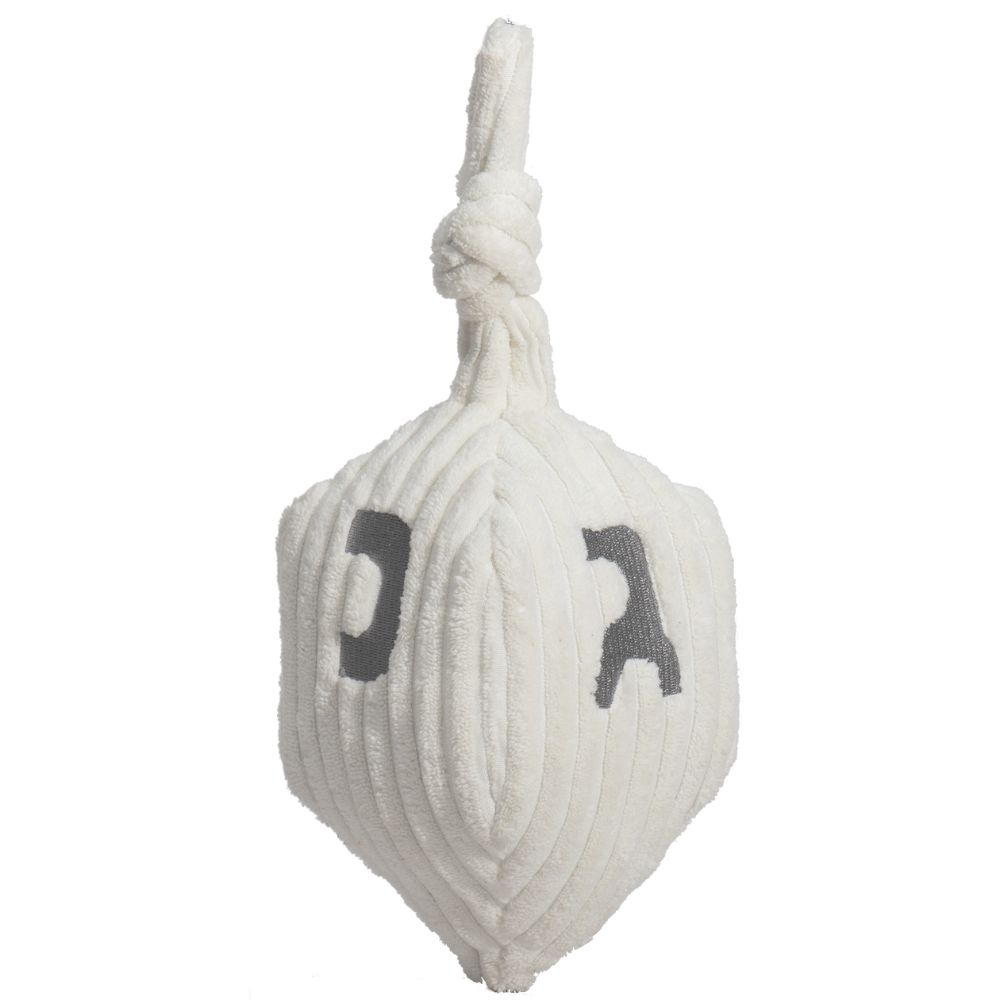 HuggleHounds Plush Dog Toy - Durable with Tuffut Technology & Soft Corduroy - Silver Dreidel