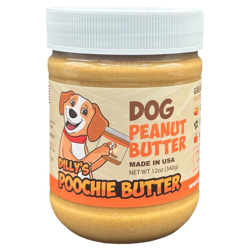 Poochie Butter - All Natural Peanut Butter for Dogs – with Flaxseed & Pumpkin for Digestion