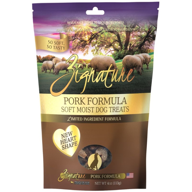 Zignature Soft Moist Dog Treats - Limited Ingredient Training Rewards - Pork Formula