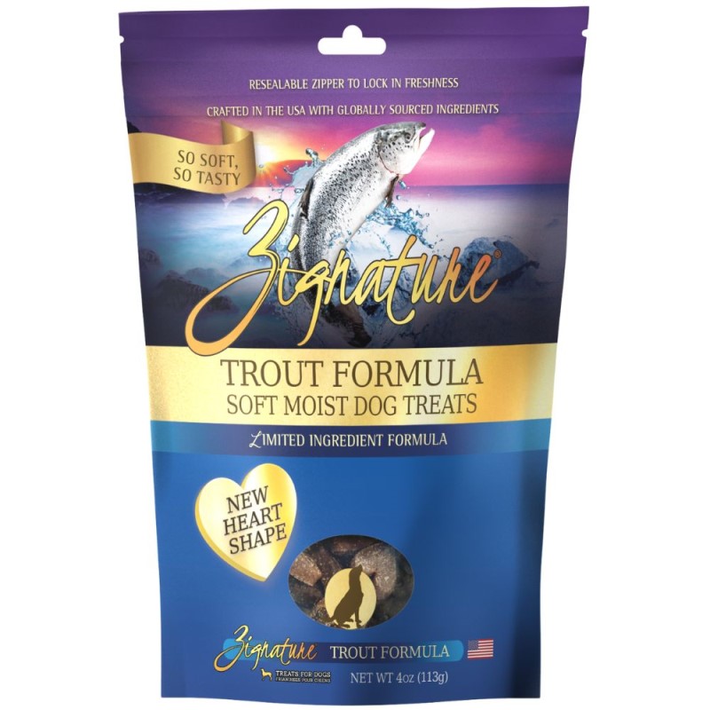 Zignature Soft Moist Dog Treats - Limited Ingredient Training Rewards - Trout Formula