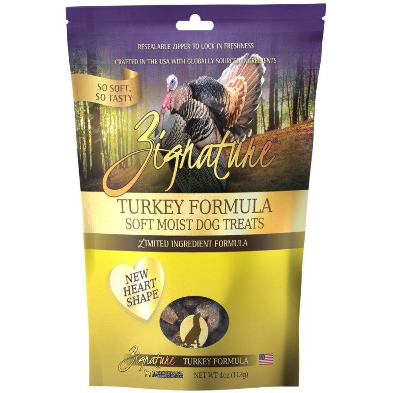 Zignature Soft Moist Dog Treats - Limited Ingredient Training Rewards - Turkey Formula