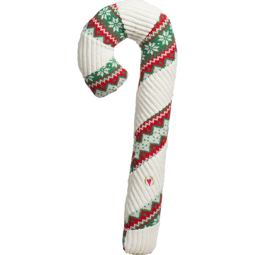 HuggleHounds Plush Dog Toy - Durable with Tuffut Technology® & Squeaker - Christmas Wintergreen Candy Cane