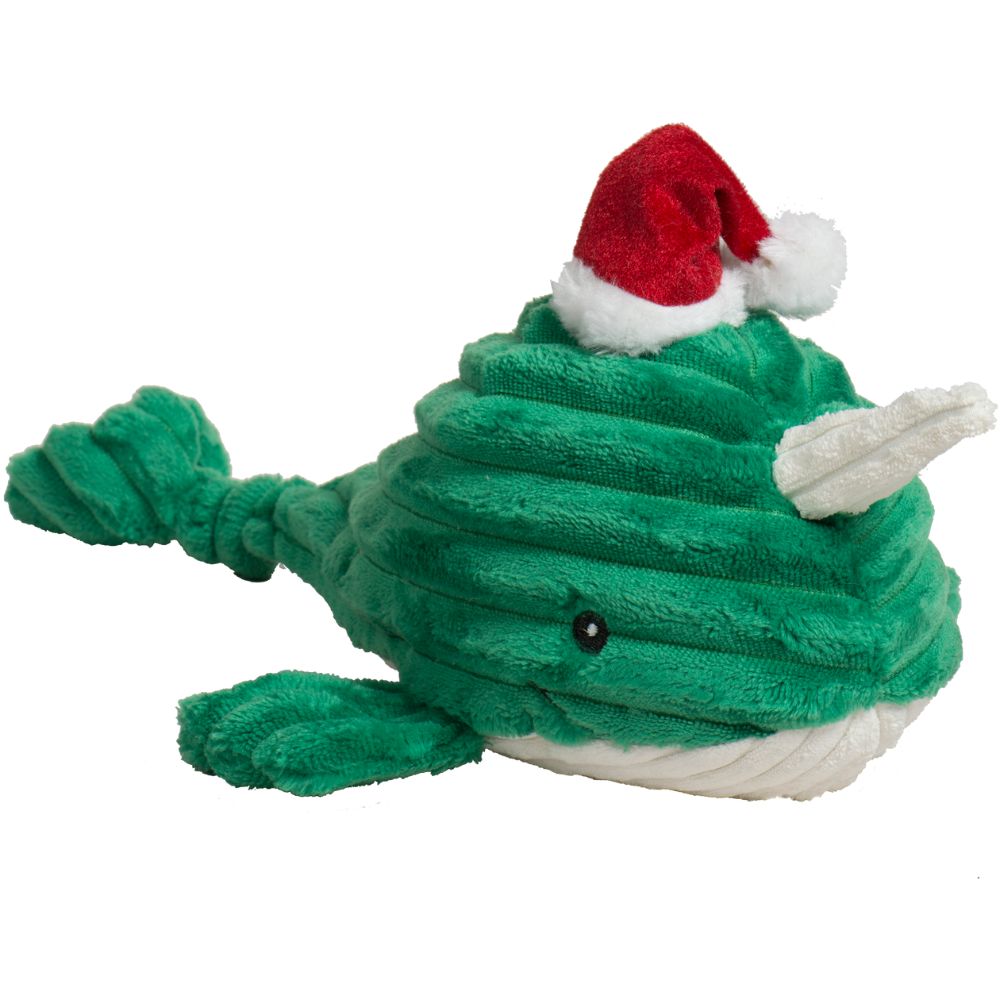 HuggleHounds Knotties® Plush Dog Toy - Durable with Tuffut Technology & Multiple Squeakers - Christmas Noe Narwhal