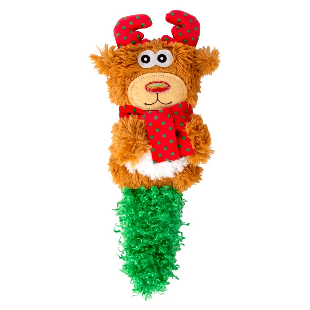 KONG Kickeroo Plush Cat Toy - Crinkle, Catnip & Cuddly for Interactive Play - Christmas Assorted