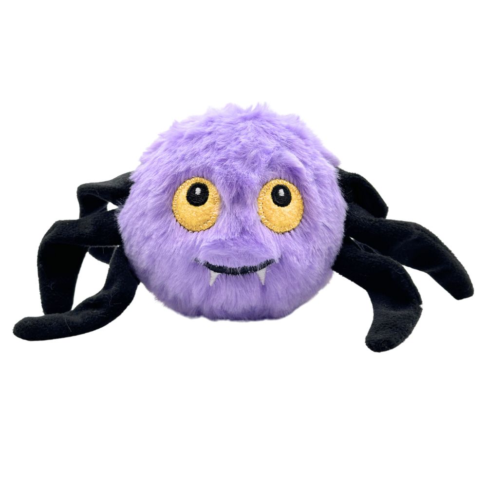 Patchwork Pet Pricklet Plush Dog Toy - Soft & Interactive with Hidden Rubber Ball - Spider