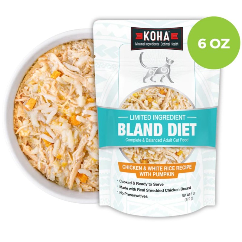 KOHA Limited Ingredient Bland Diet Wet Cat Food - Chicken & White Rice Recipe - Gently Formulated For Sensitive Stomachs