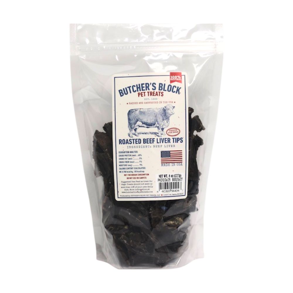 Butcher's Block Bones Dog Treat - Single Ingredient Natural, High Protein Reward - Beef Liver Bites