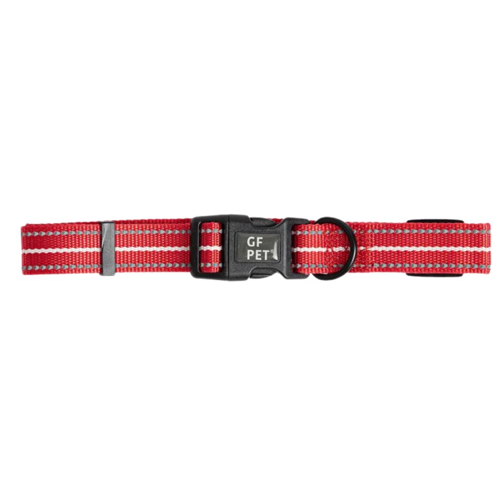 GF Pet Reflective Dog Collar - High Visibility & Durable Nylon - Red