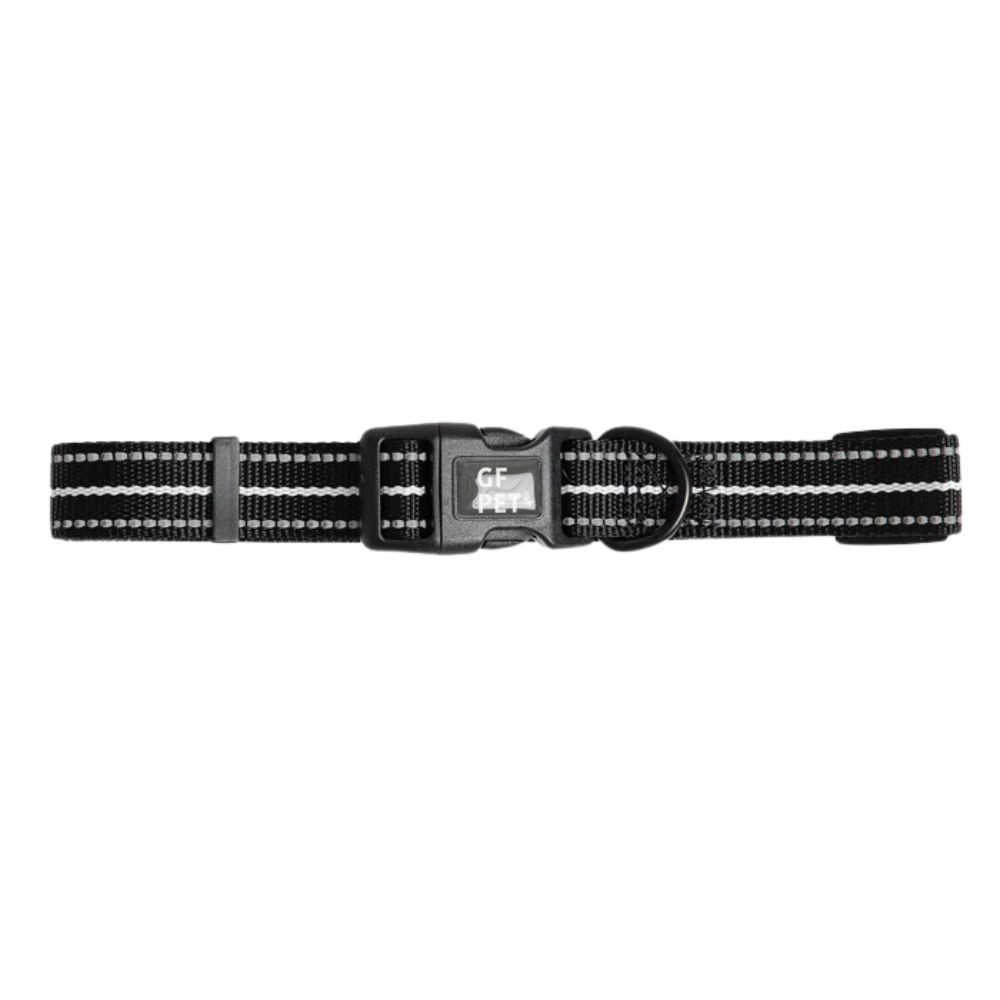 GF Pet Reflective Dog Collar - High Visibility & Durable Nylon -Black