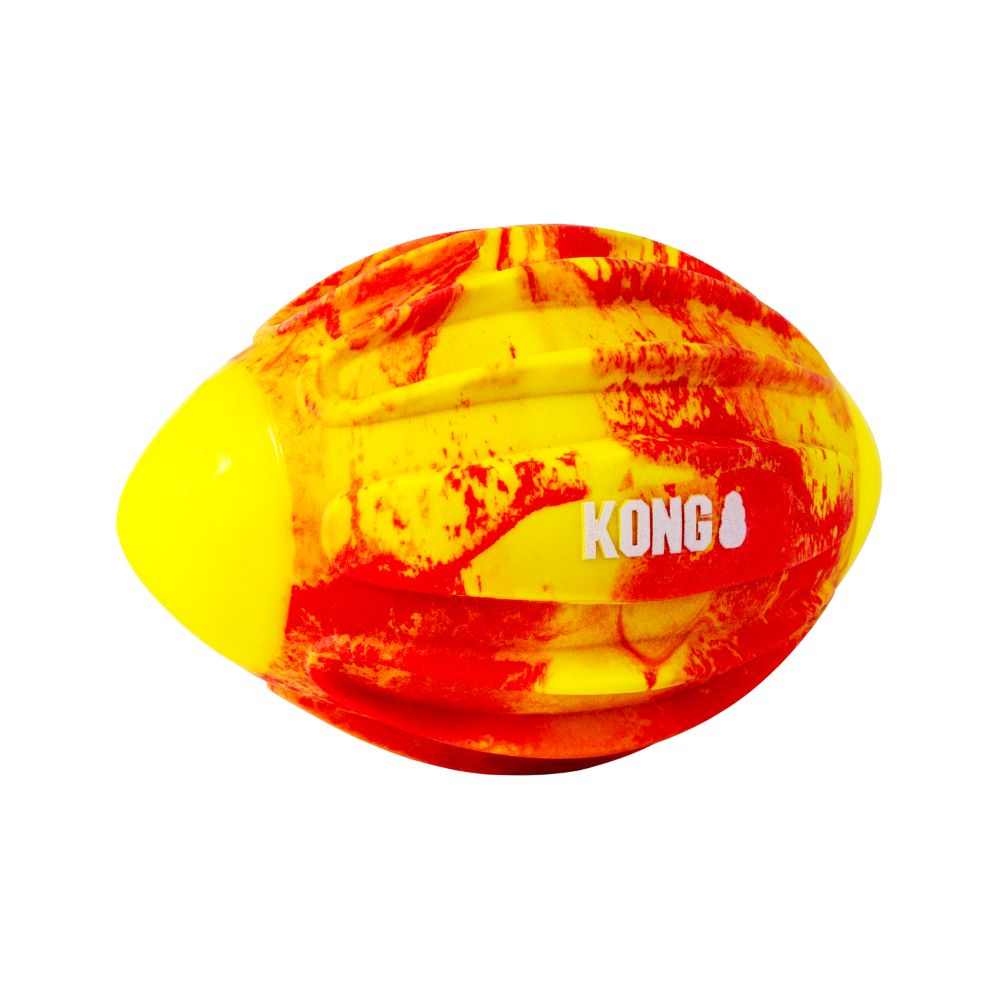 KONG Dog Toy - Durable, Squeaky & High Bounce for Fetch Play - FlexBall Sport Football