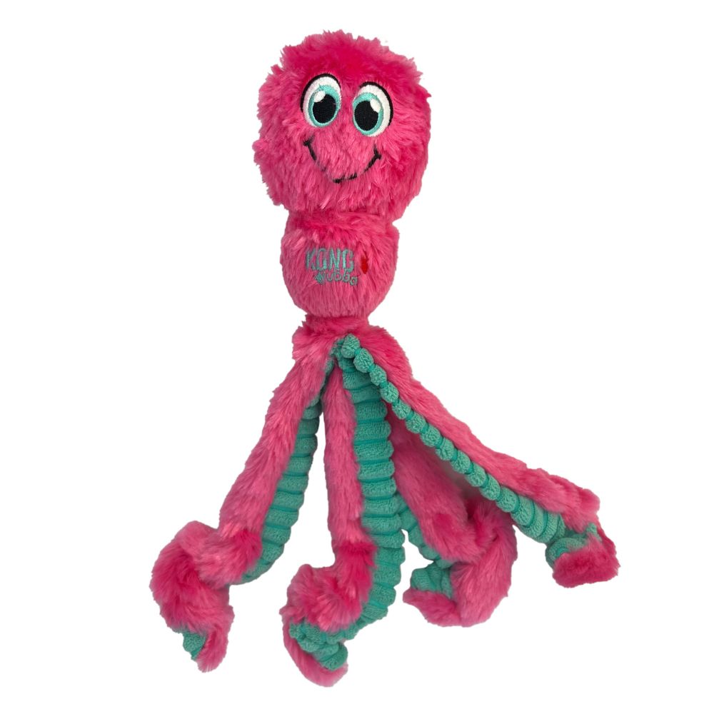 KONG Wubba™ Plush Dog Toy - Floppy Design with Squeaker for Shake, Tug & Snuggle Play - Octopus