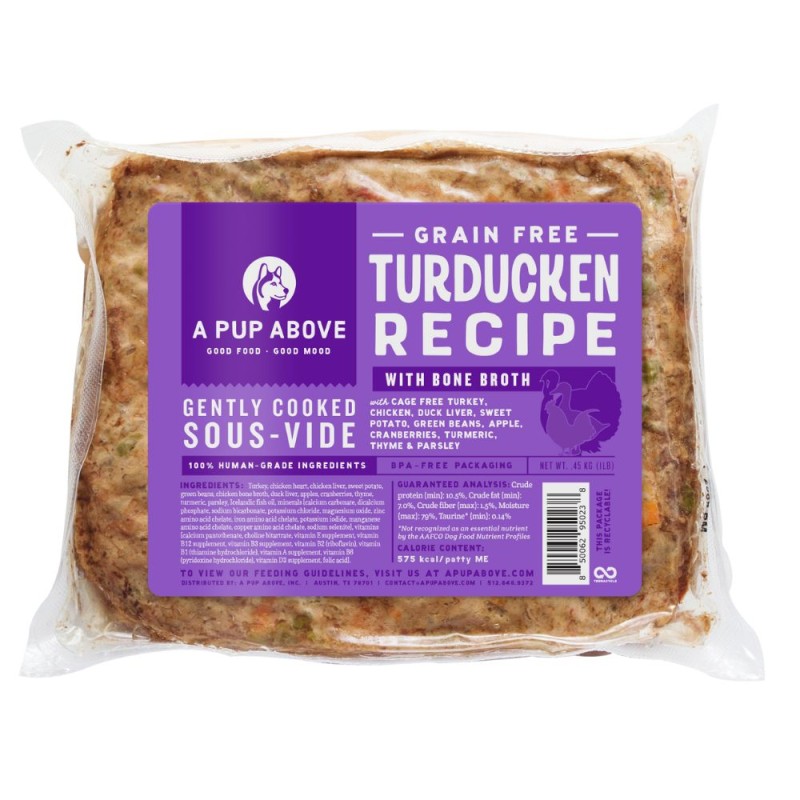 A Pup Above Gently Cooked Dog Food - High Protein, Human Grade & Grain Free - Turducken Recipe-Patty