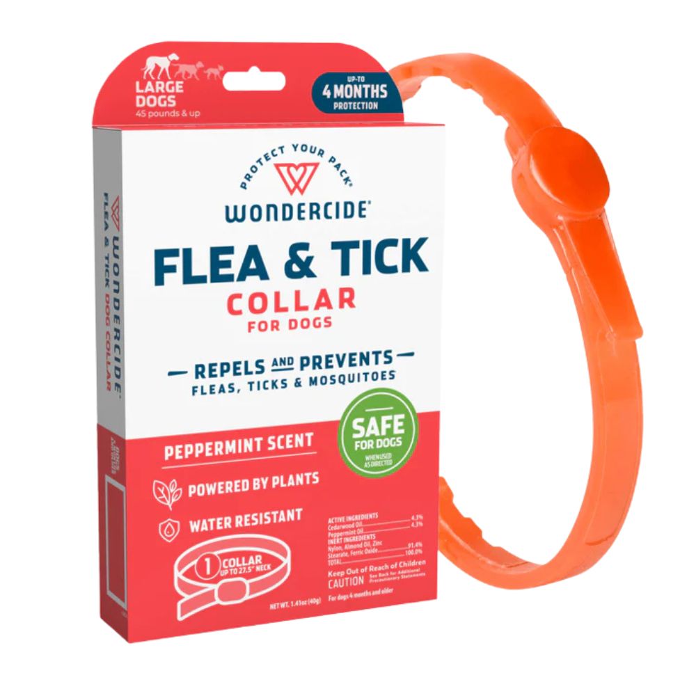 Wondercide Flea & Tick Dog Collar - Natural Plant Based Protection with Essential Oils - Large Dogs