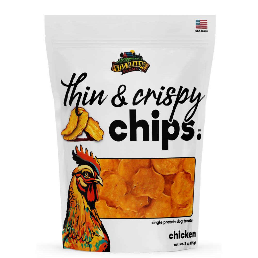 Wild Meadow Farms Dog Treat - Single Animal Protein Thin & Crispy Chips - Chicken