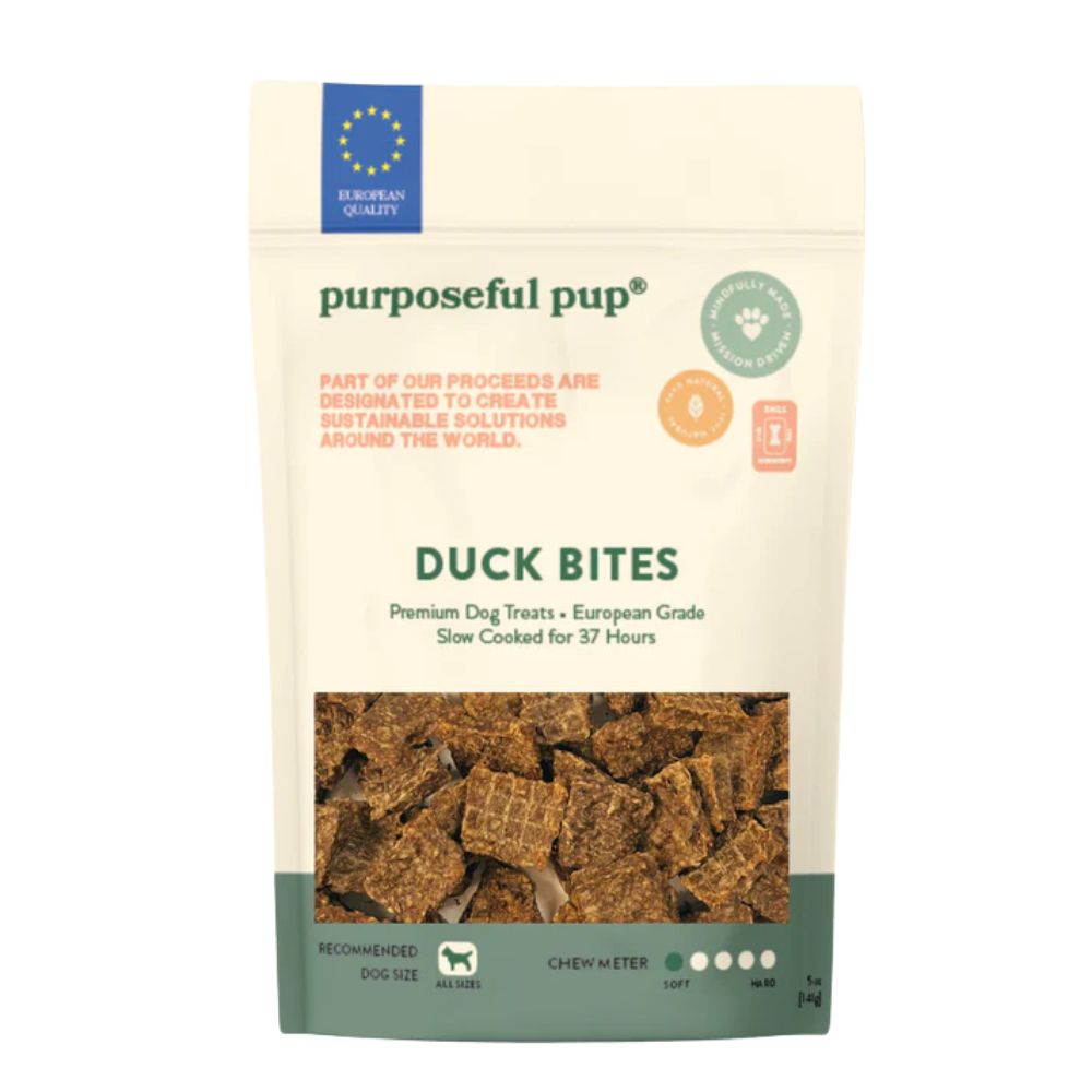 Purposeful Pup Dog Training Treat - Bite Sized, All Natural & High Protein - Duck Bites