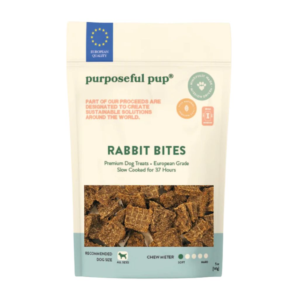 Purposeful Pup Dog Training Treat - Bite Sized, All Natural & High Protein - Rabbit Bites