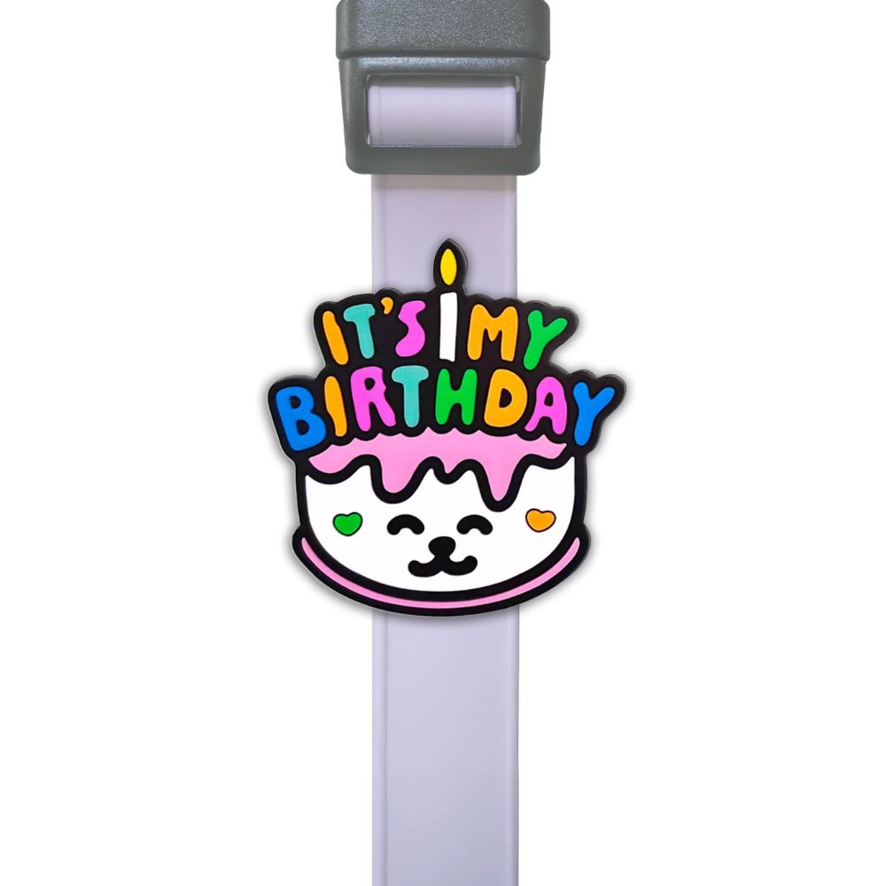 Jiby Dog Crew Dog & Cat Collar Charm - Durable Silicone Accessory for Pets & People - It's My Birthday