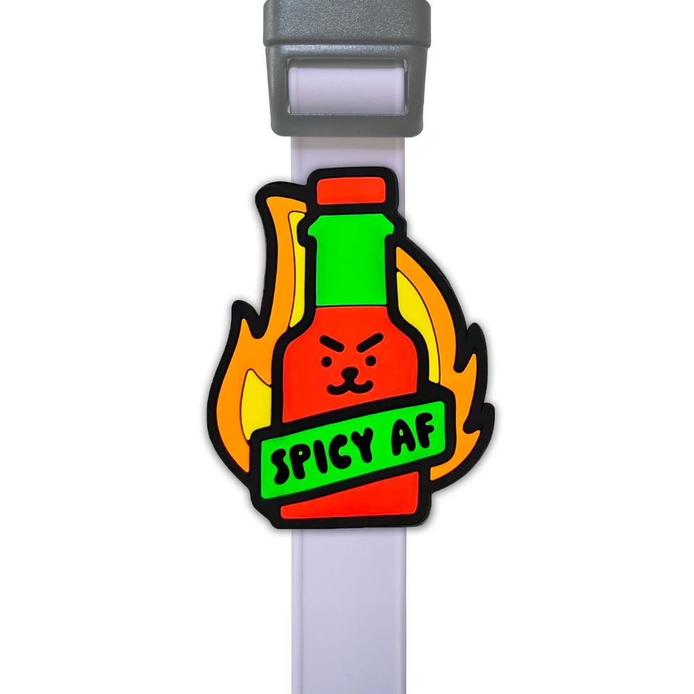 Jiby Dog Crew Dog & Cat Collar Charm - Durable Silicone Accessory for Pets & People - Spicy AF