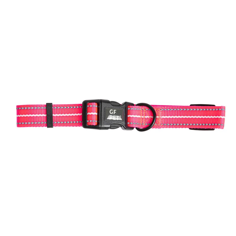 GF Pet Reflective Dog Collar - High Visibility & Durable Nylon - Neon Pink