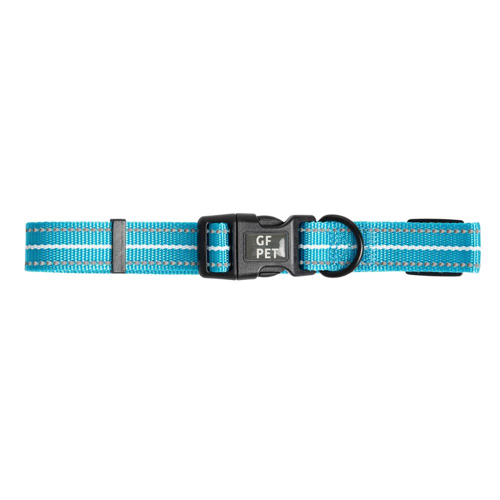 GF Pet Reflective Dog Collar - High Visibility & Durable Nylon - Neon Blue