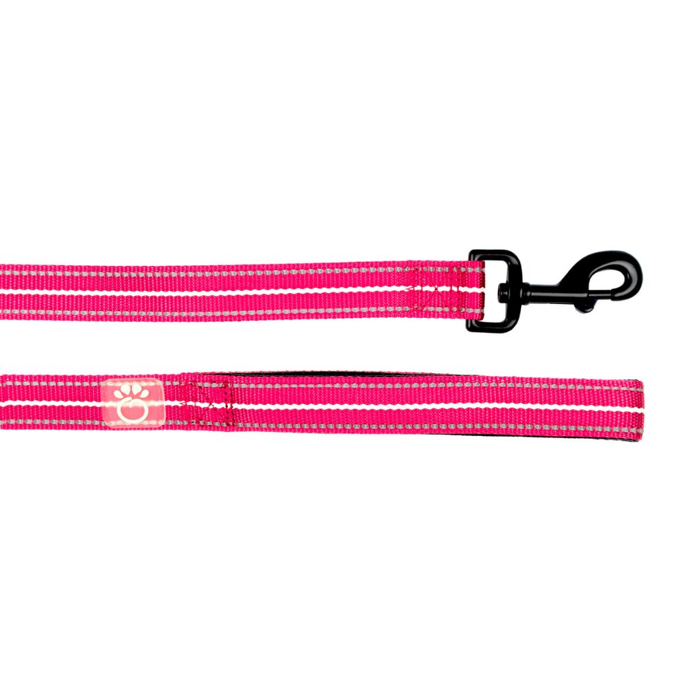 GF Pet Reflective Dog Leash - High Visibility & Durable Nylon - Neon Pink