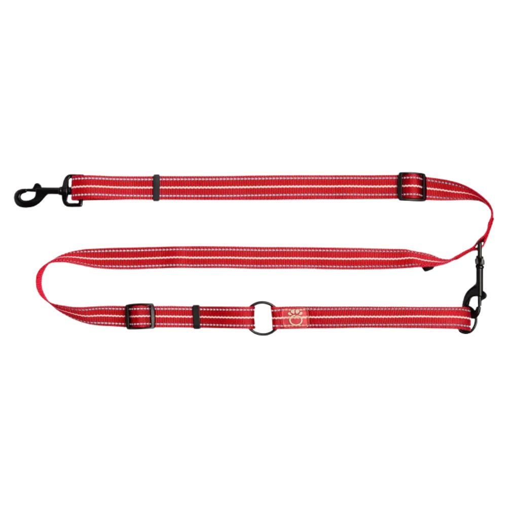 GF Pet EEZY-6® Reflective Dog Leash - High Visibility & Durable Nylon - Red