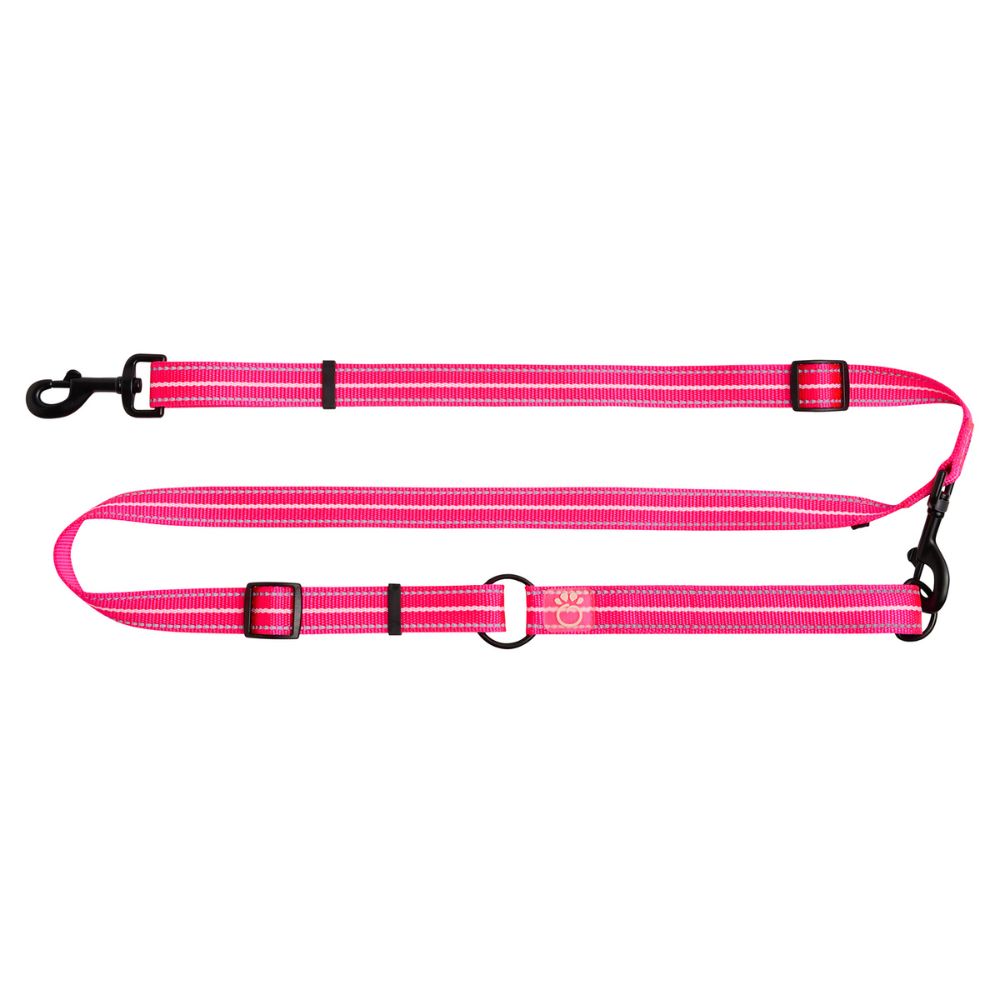 GF Pet EEZY-6® Reflective Dog Leash - High Visibility & Durable Nylon - Neon Pink