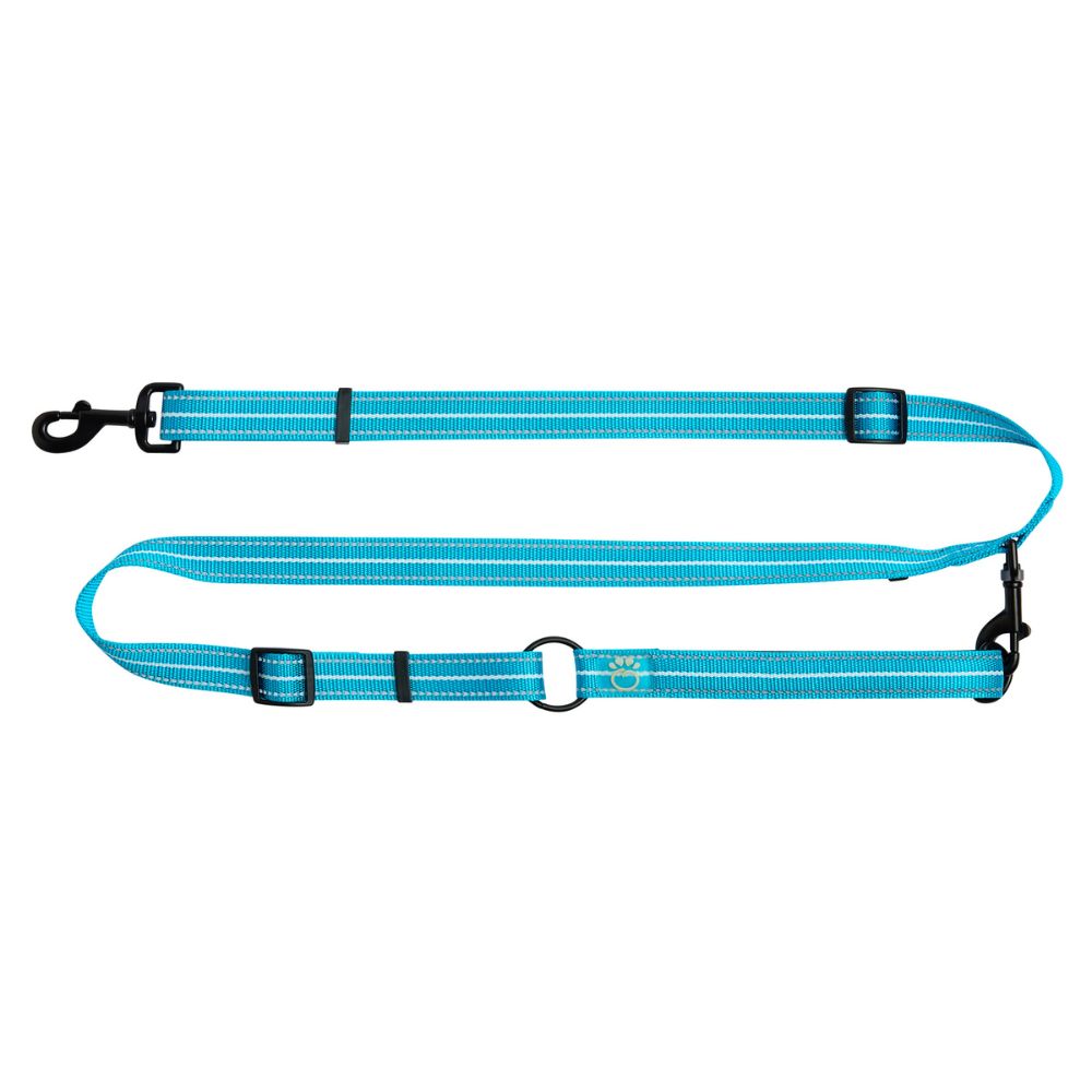 GF Pet EEZY-6® Reflective Dog Leash - High Visibility & Durable Nylon - Neon Blue